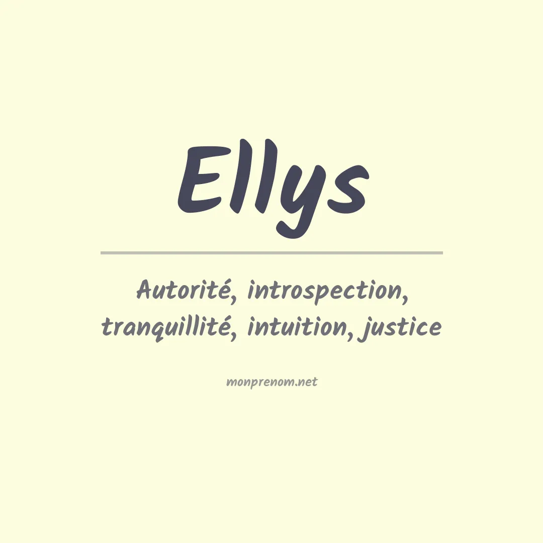 Prénom Ellys
