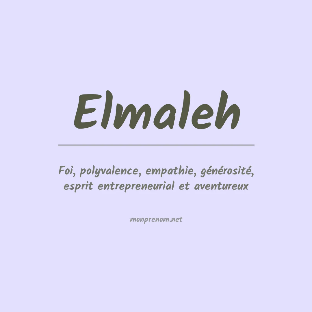 Signification du prénom Elmaleh