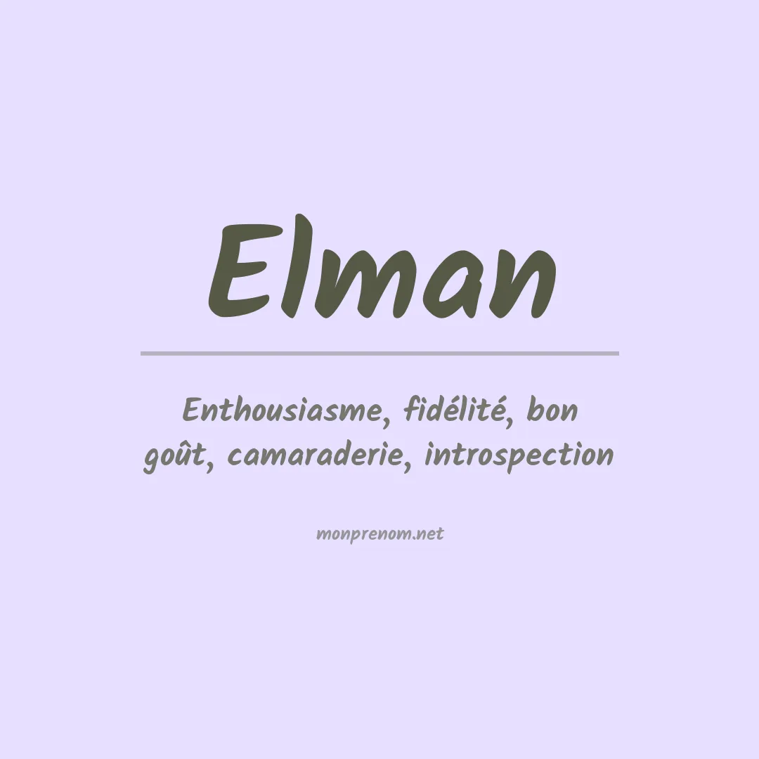Prénom Elman