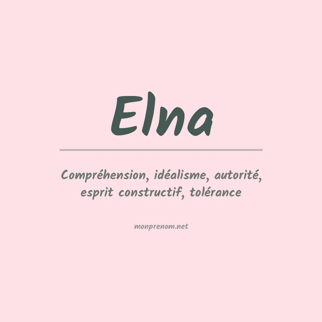 Signification du prénom Elna