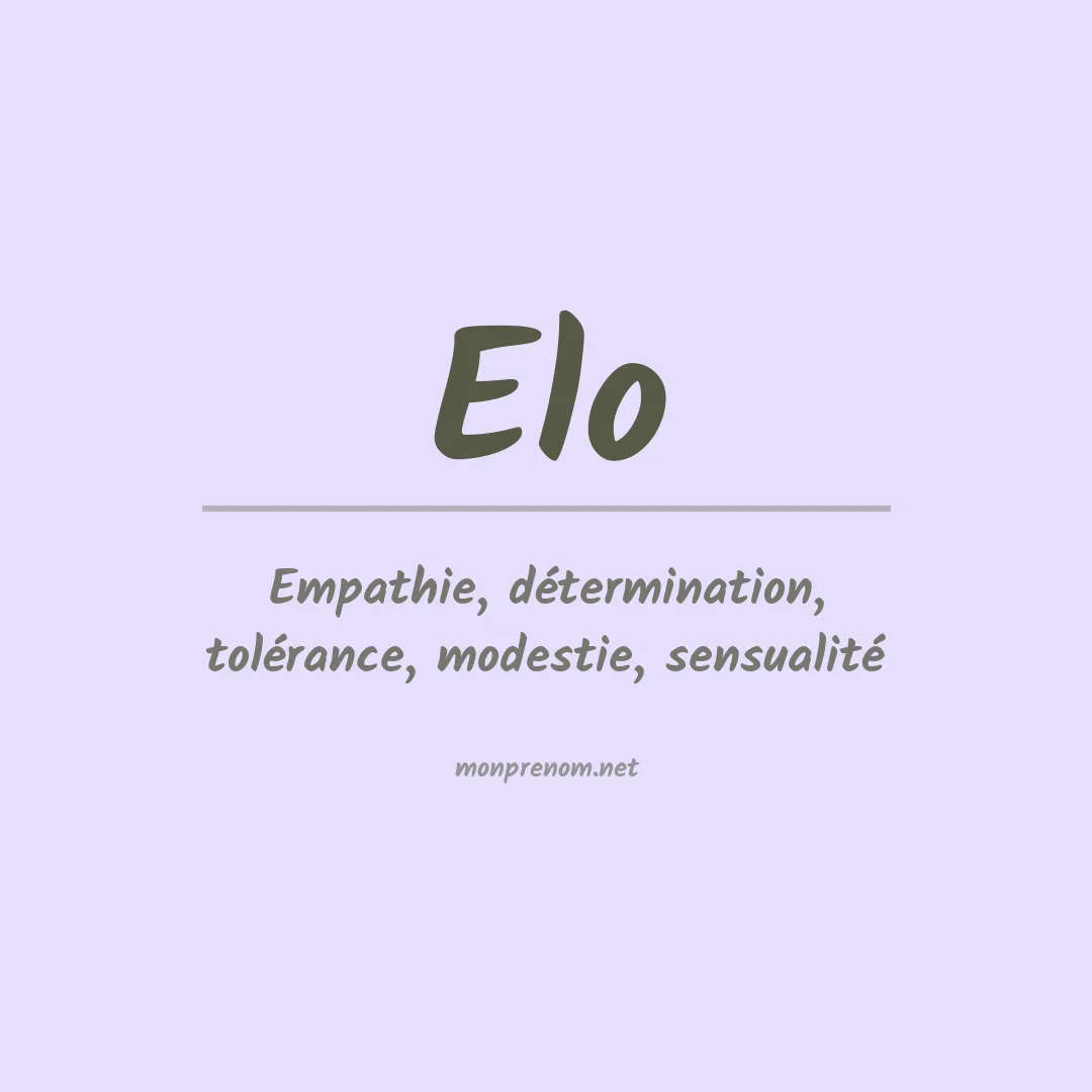 Prénom Elo