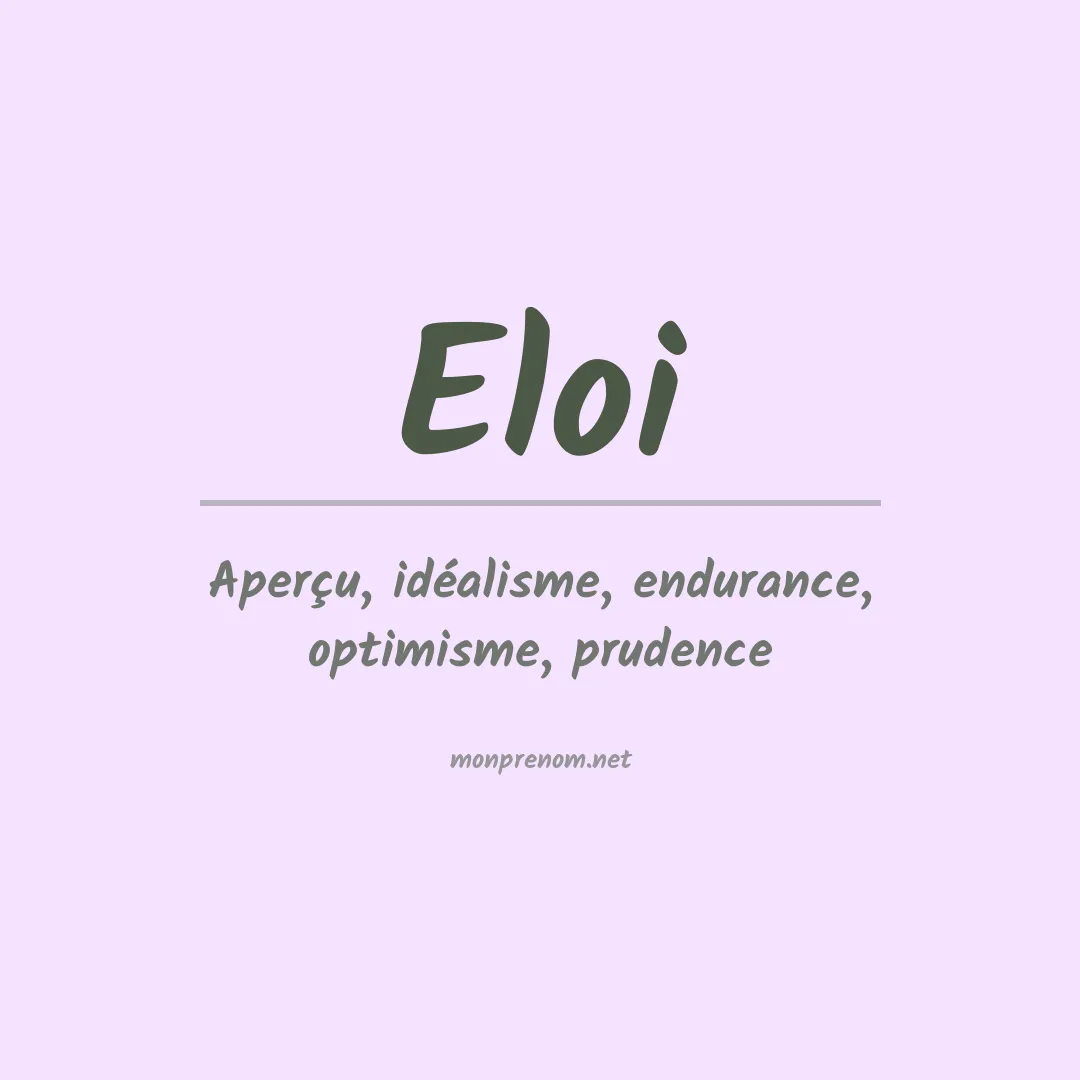 Prénom Eloi