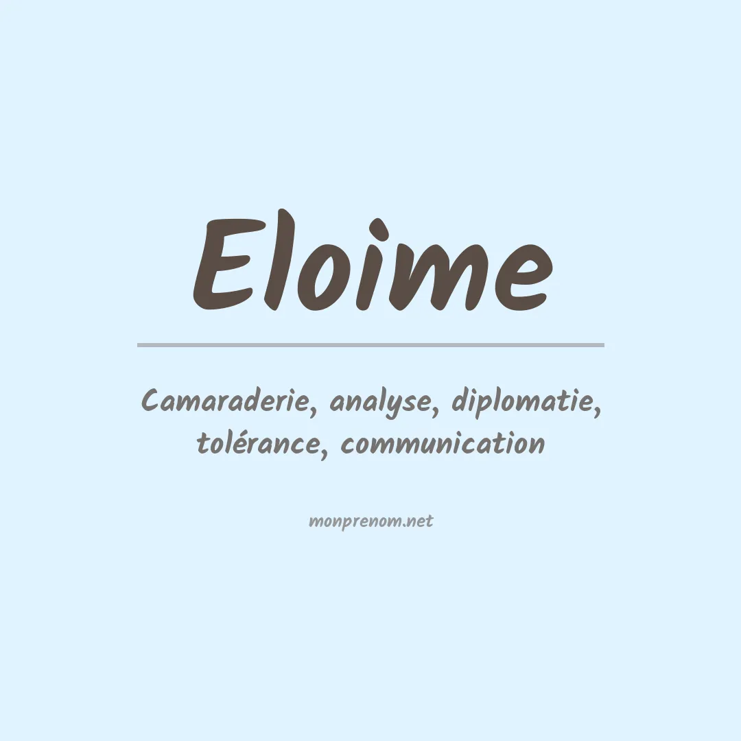 Signification du prénom Eloime