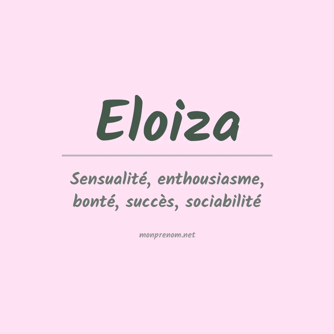 Prénom Eloiza