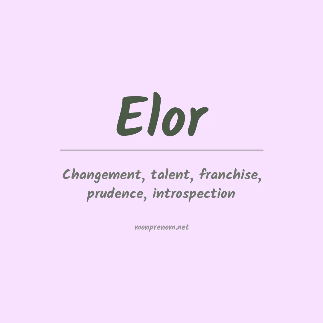 Prénom Elor