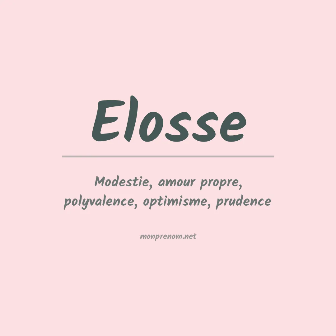 Prénom Elosse