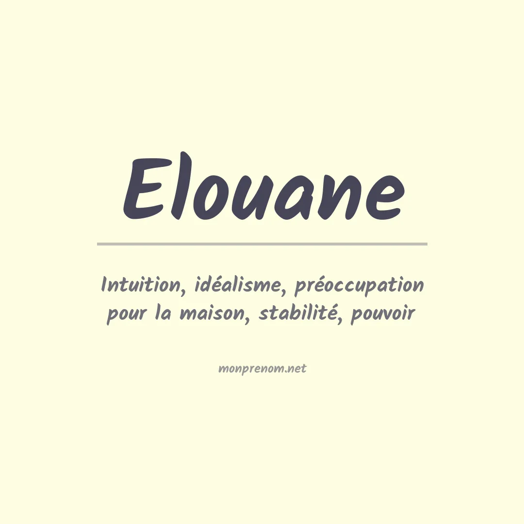 Signification du prénom Elouane