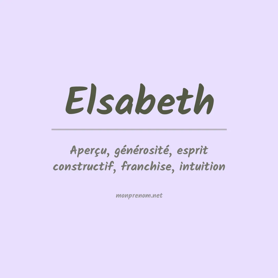Signification du prénom Elsabeth