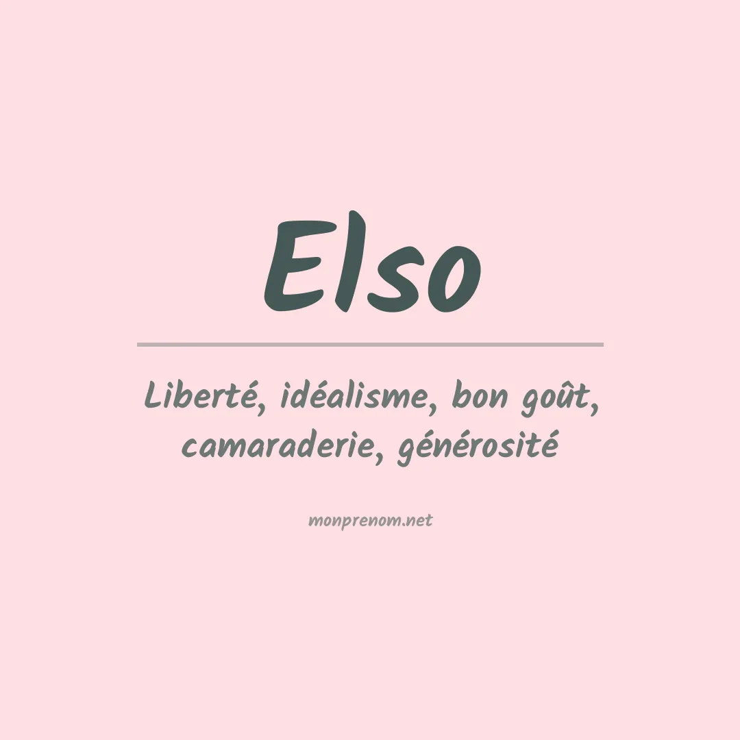 Signification du prénom Elso