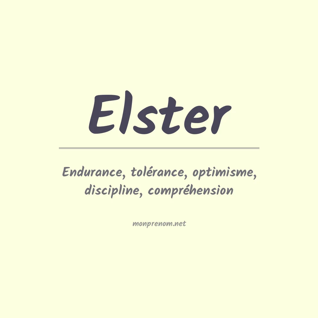 Prénom Elster