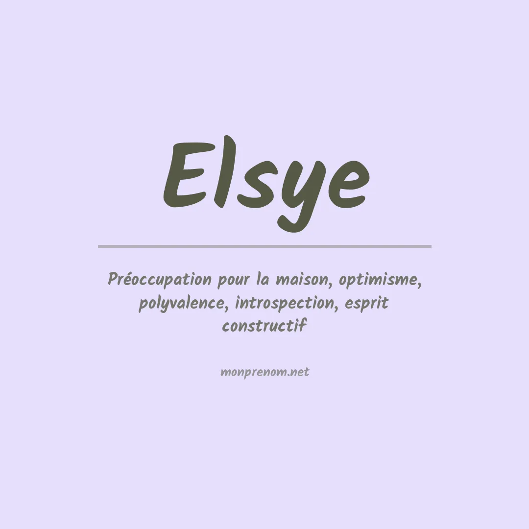 Signification du prénom Elsye