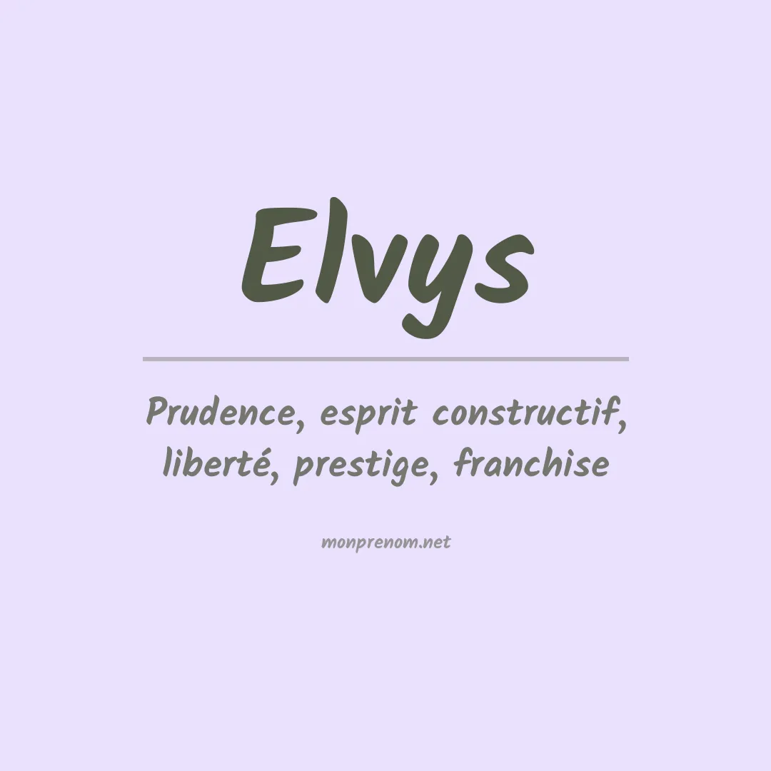 Prénom Elvys