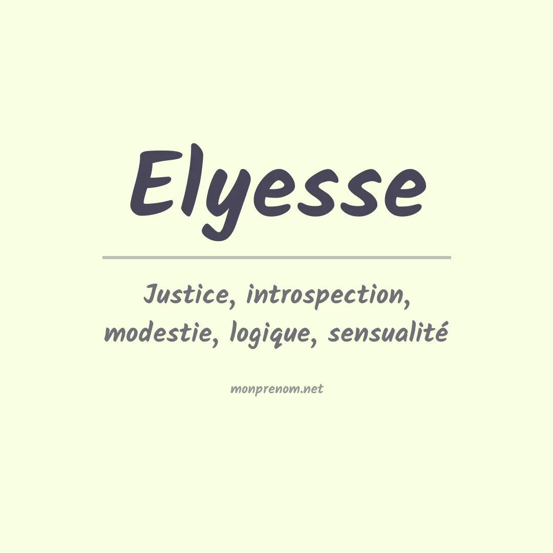 Prénom Elyesse