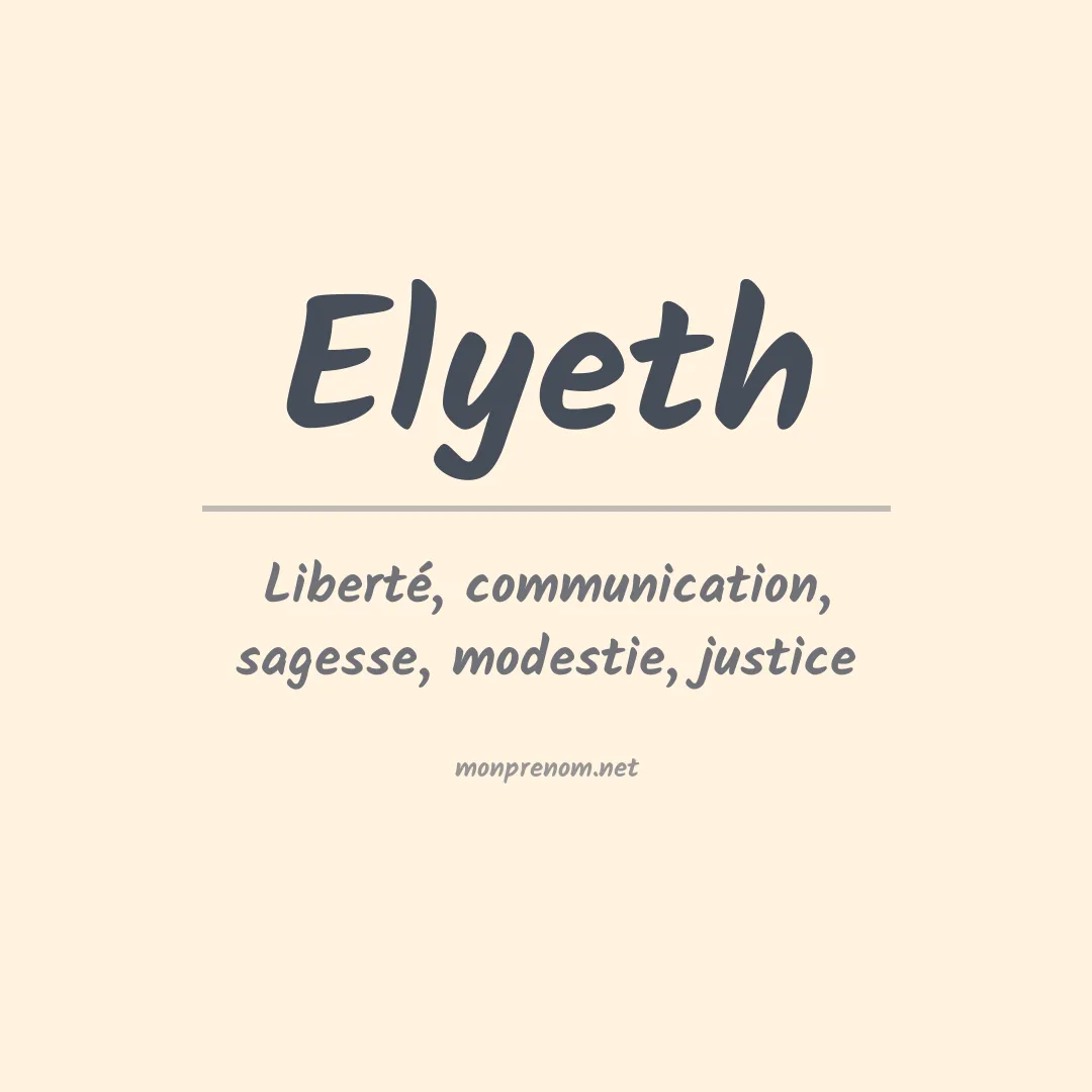 Prénom Elyeth