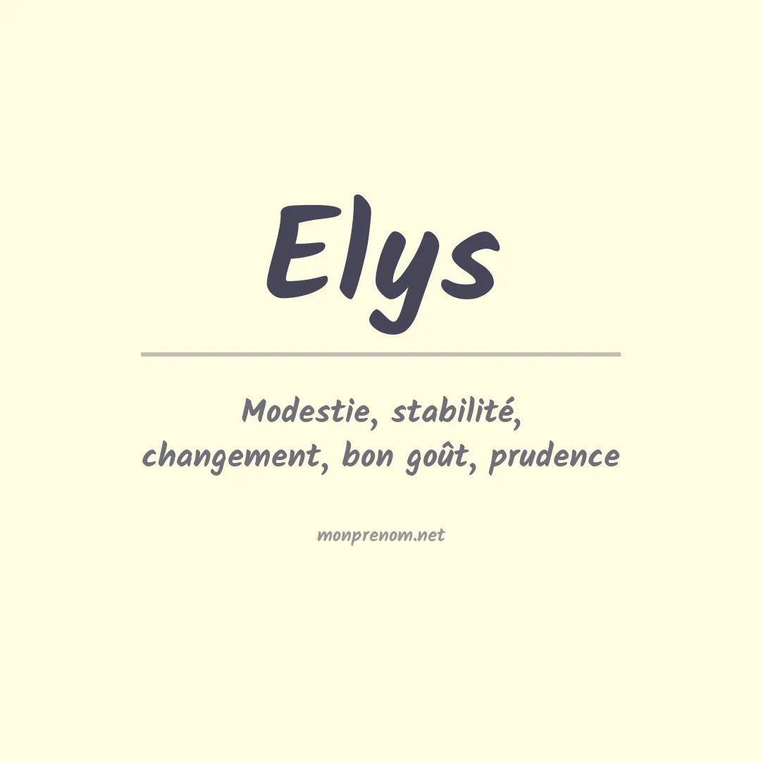Prénom Elys