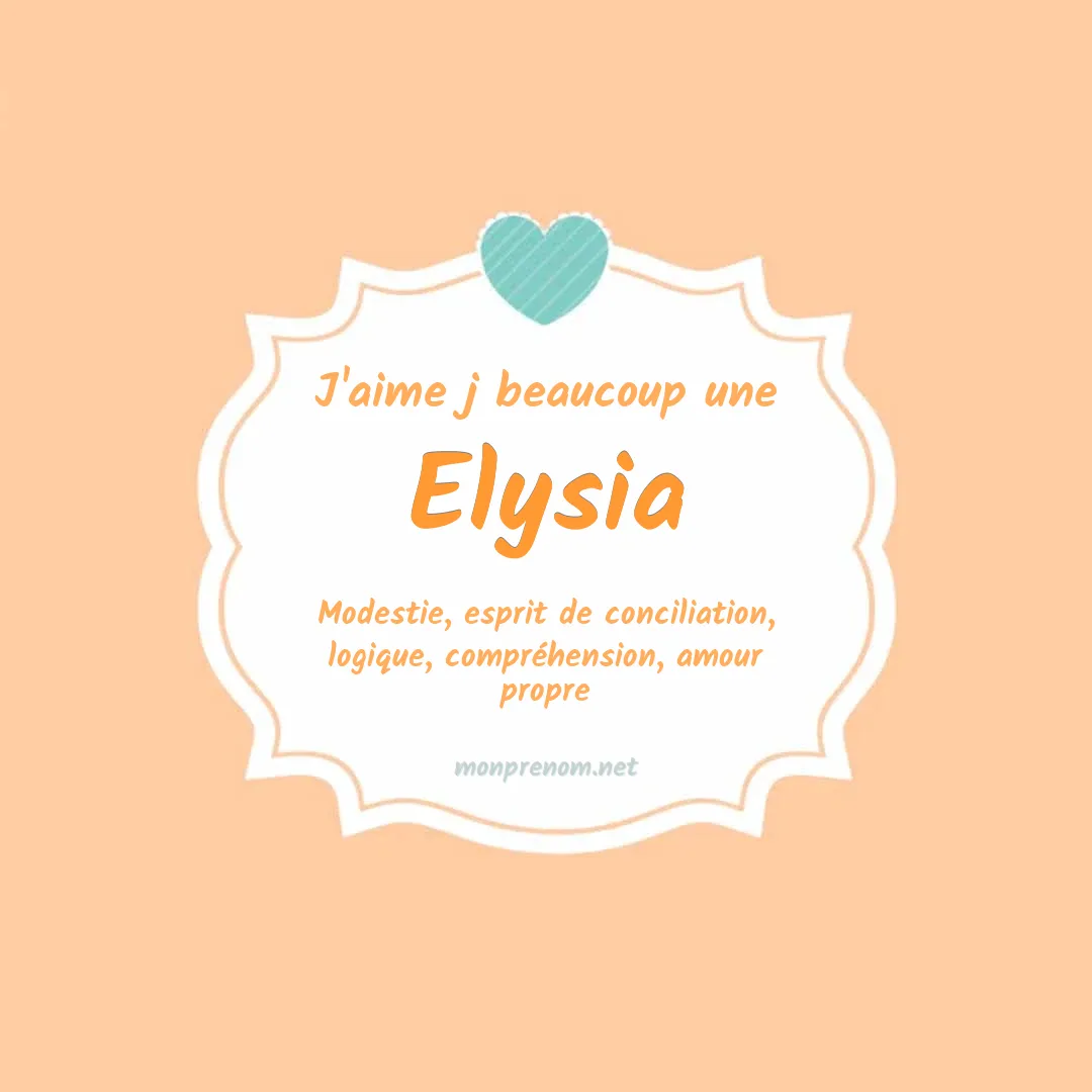 J'aime beaucoup Elysia
