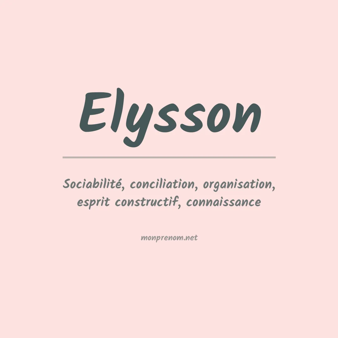 Prénom Elysson