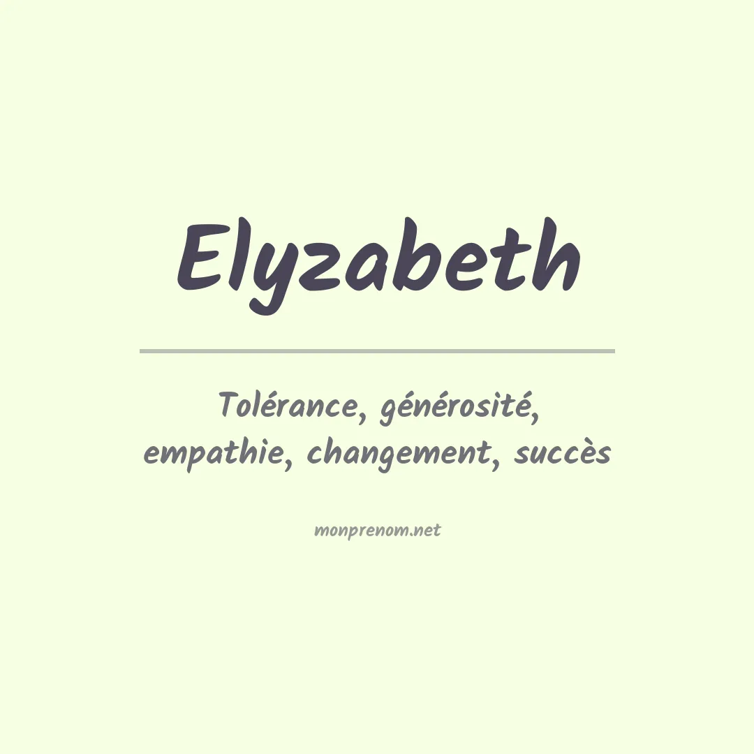 Prénom Elyzabeth