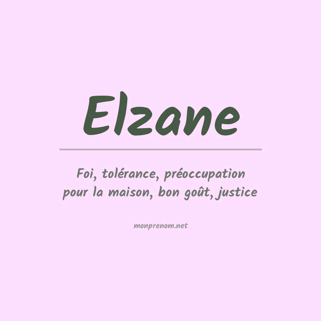 Signification du prénom Elzane