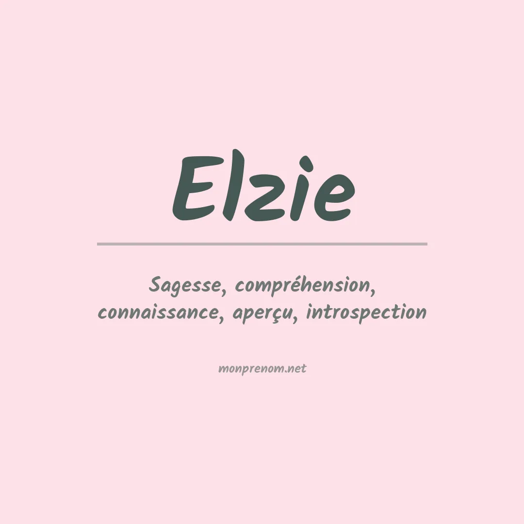 Prénom Elzie