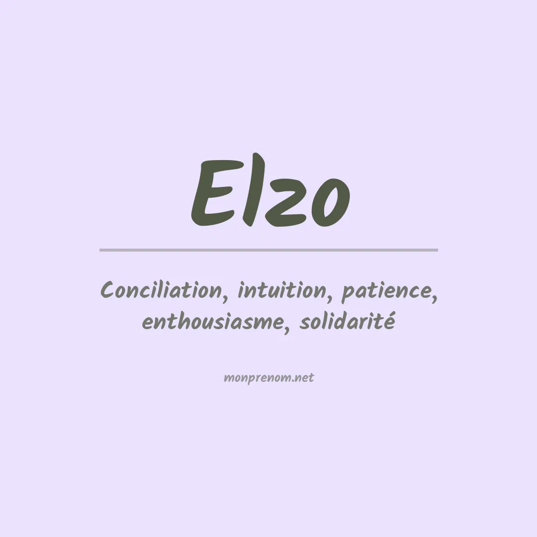 Signification du prénom Elzo