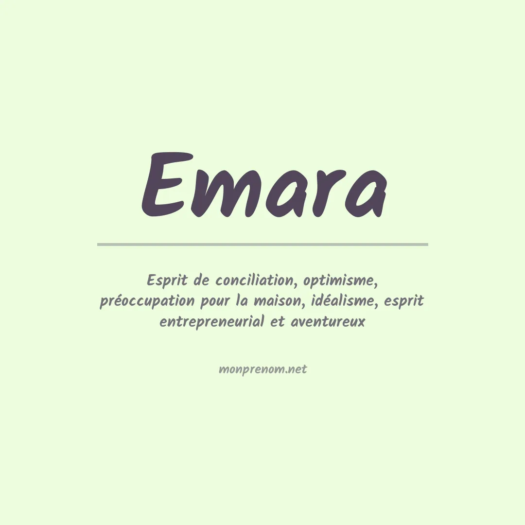 Signification du prénom Emara
