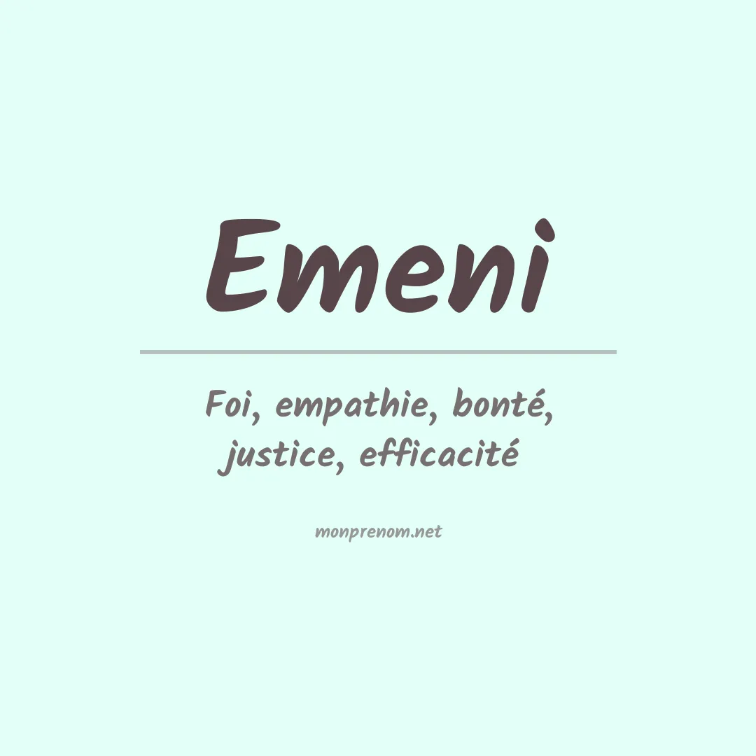 Signification du prénom Emeni
