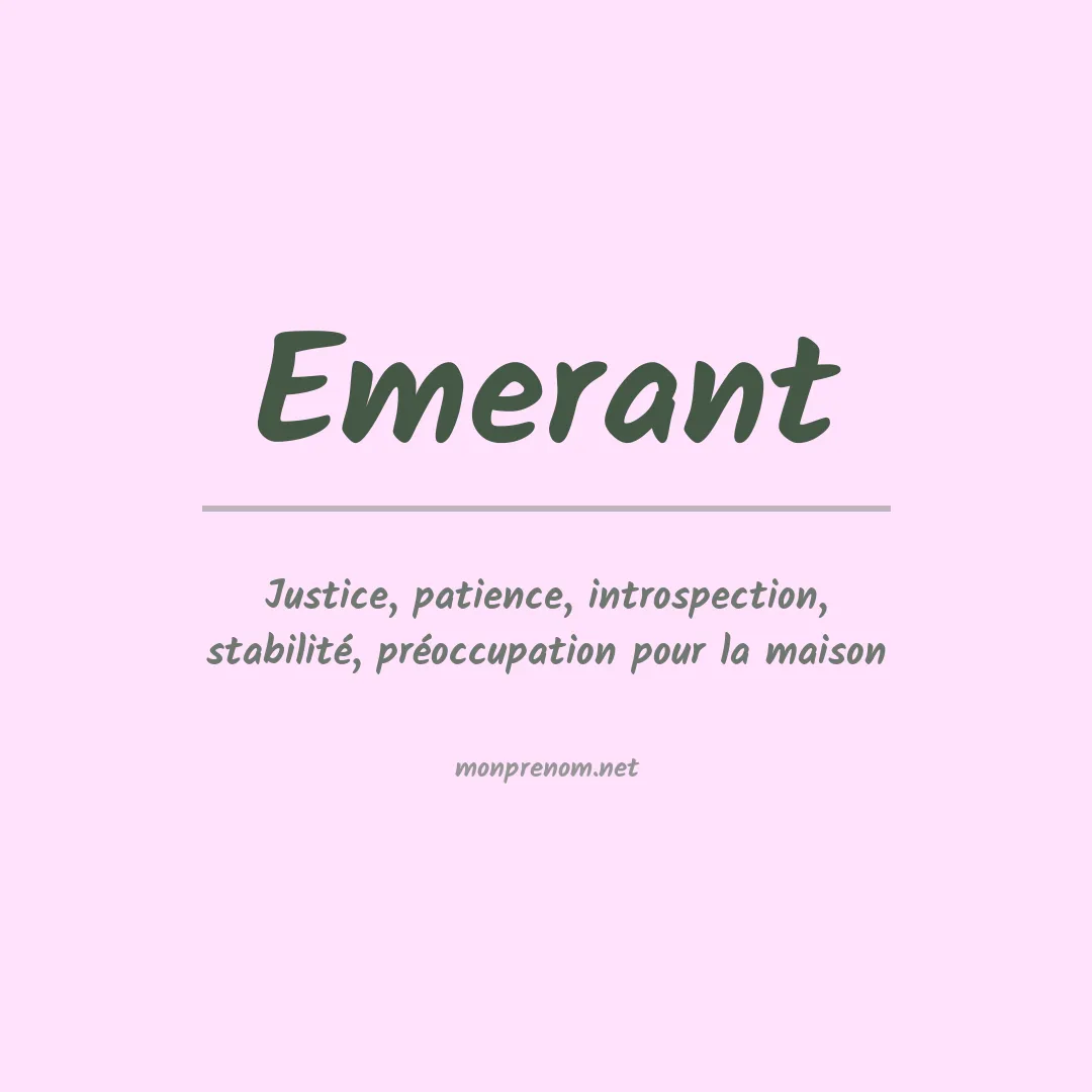 Signification du prénom Emerant