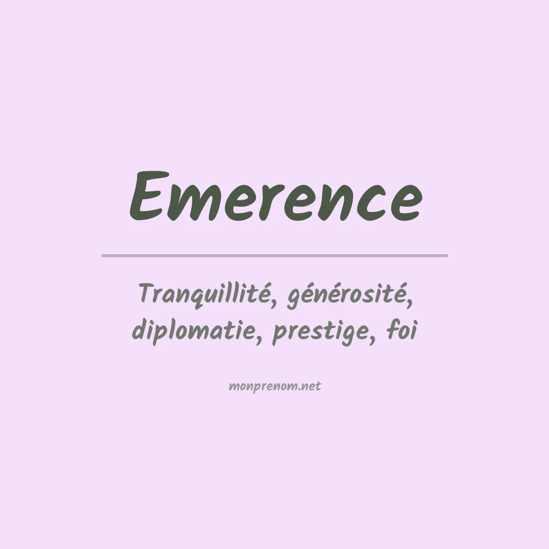 Signification du prénom Emerence