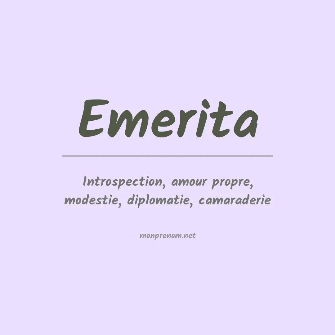 Signification du prénom Emerita
