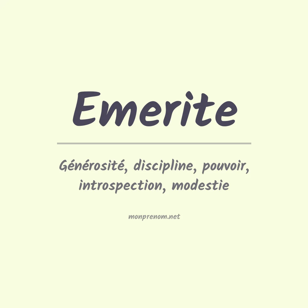 Signification du prénom Emerite