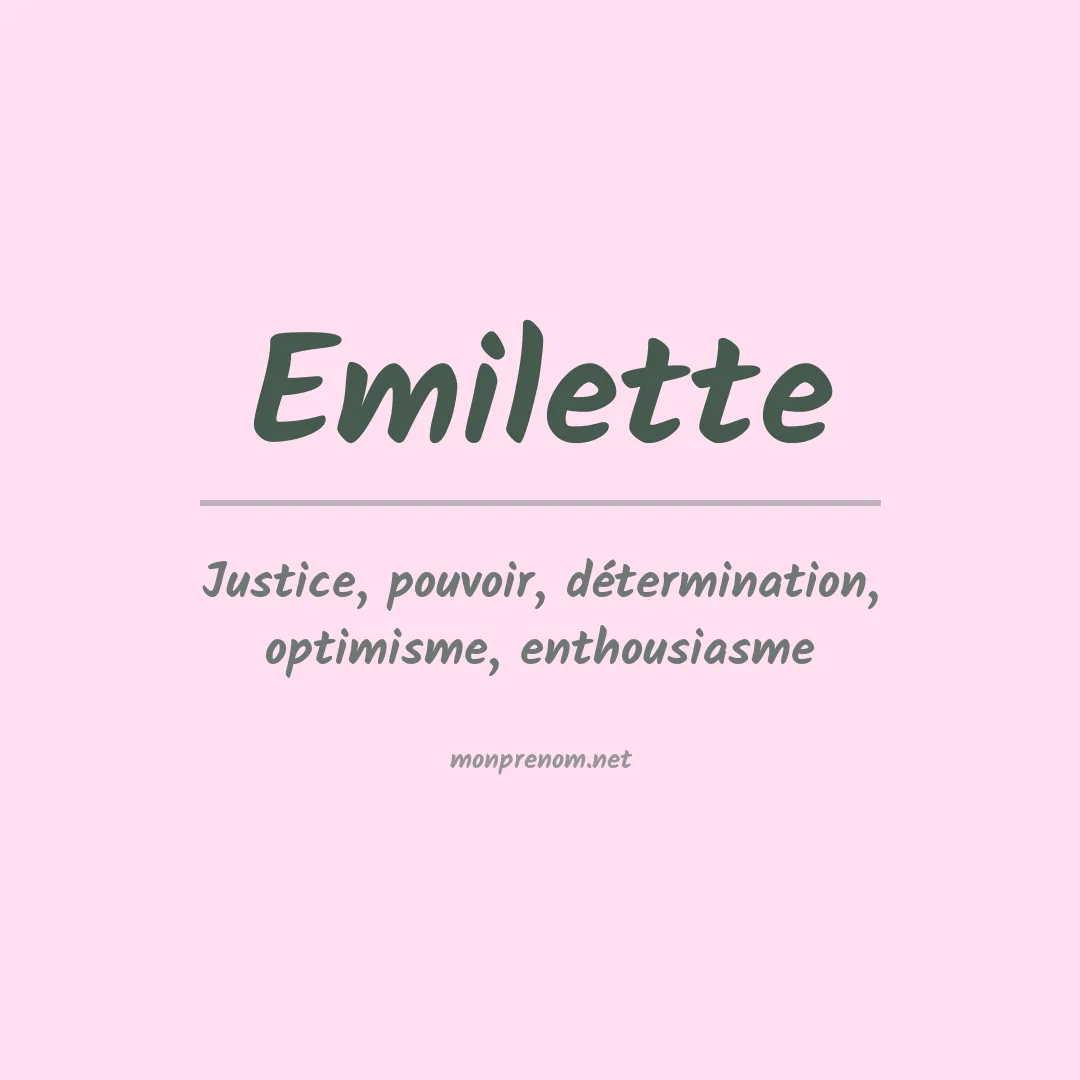 Prénom Emilette