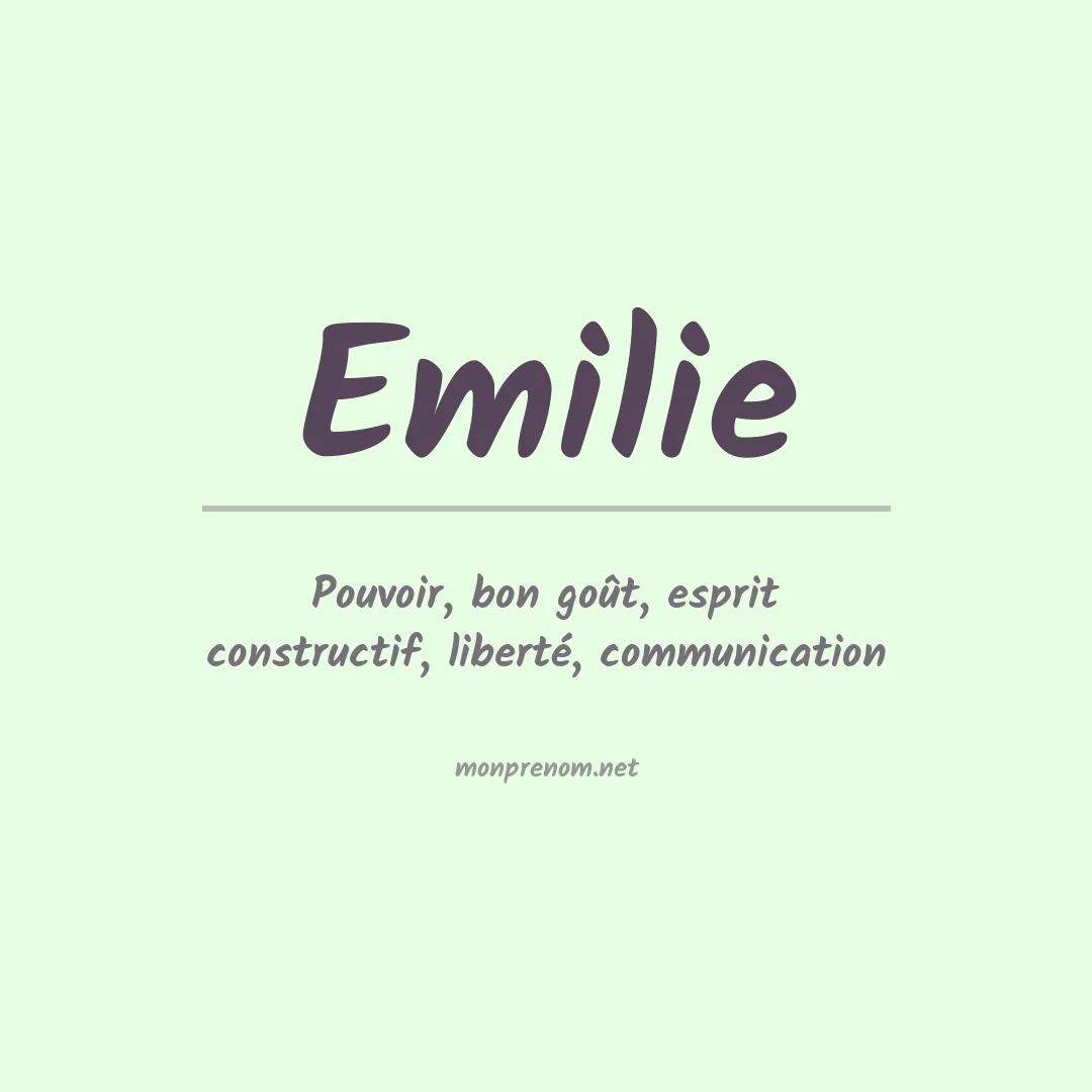 Prénom Emilie