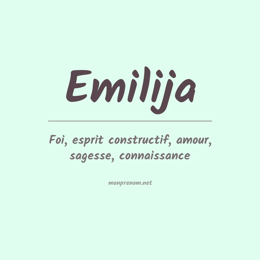 Signification du prénom Emilija