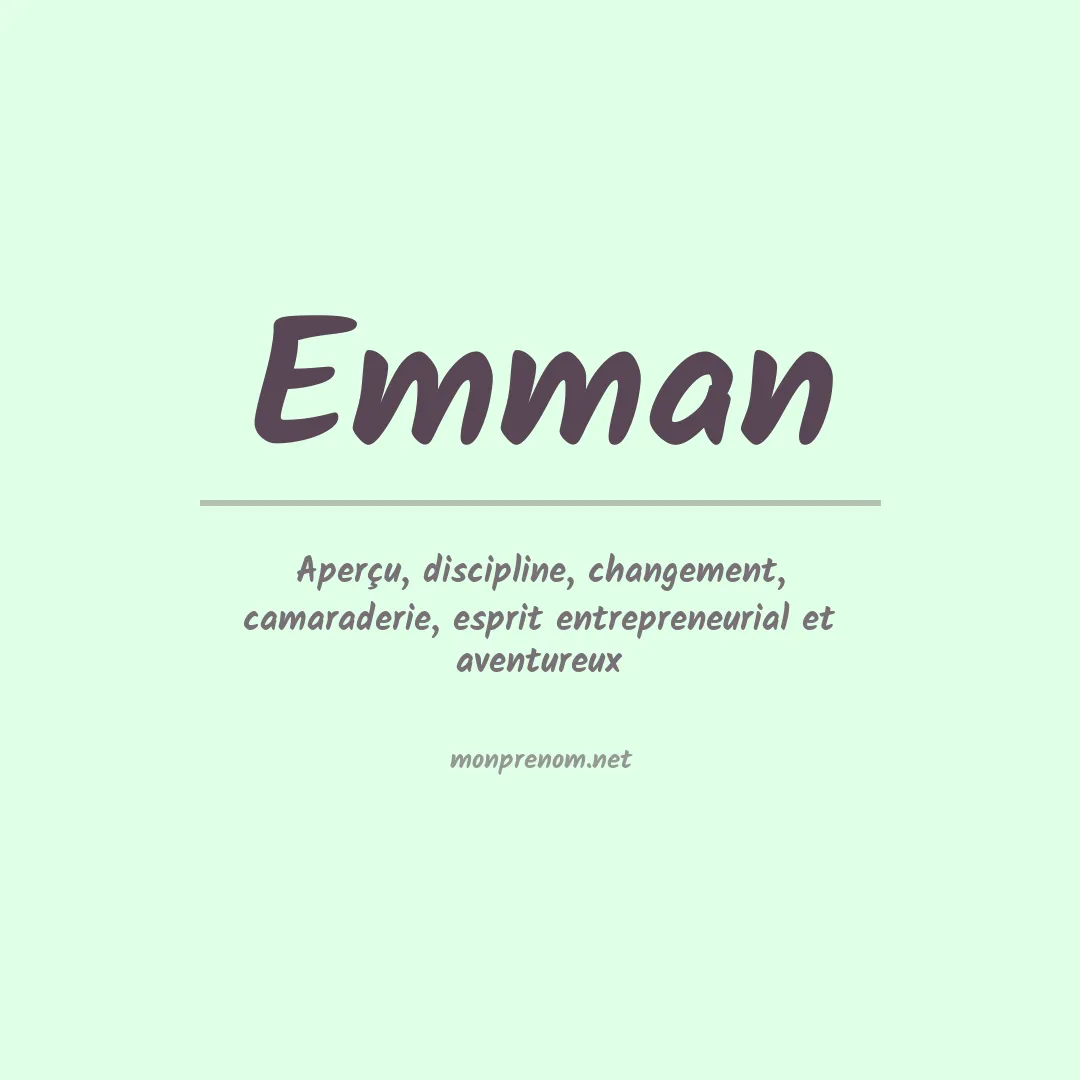 Signification du prénom Emman