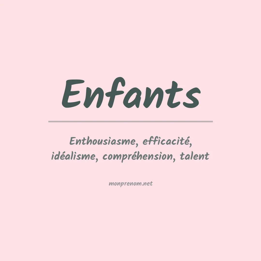 Signification du prénom Enfants