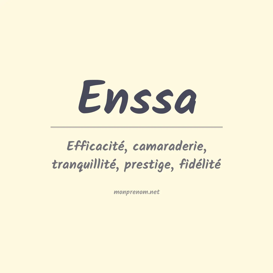 Signification du prénom Enssa
