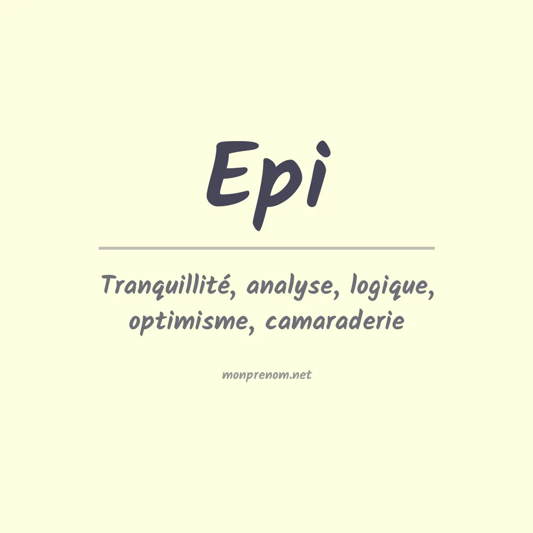 Signification du prénom Epi