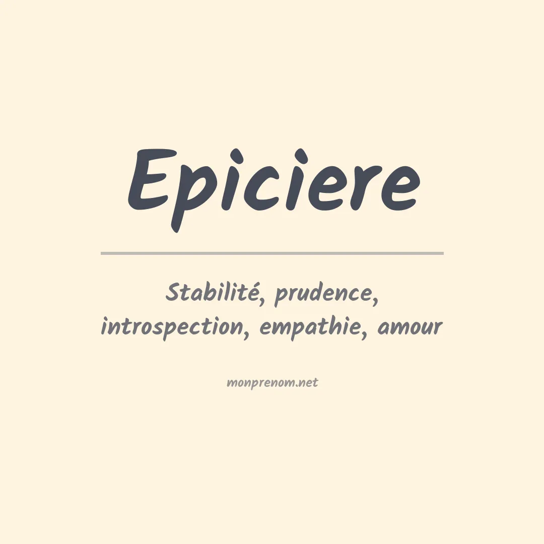Signification du prénom Epiciere