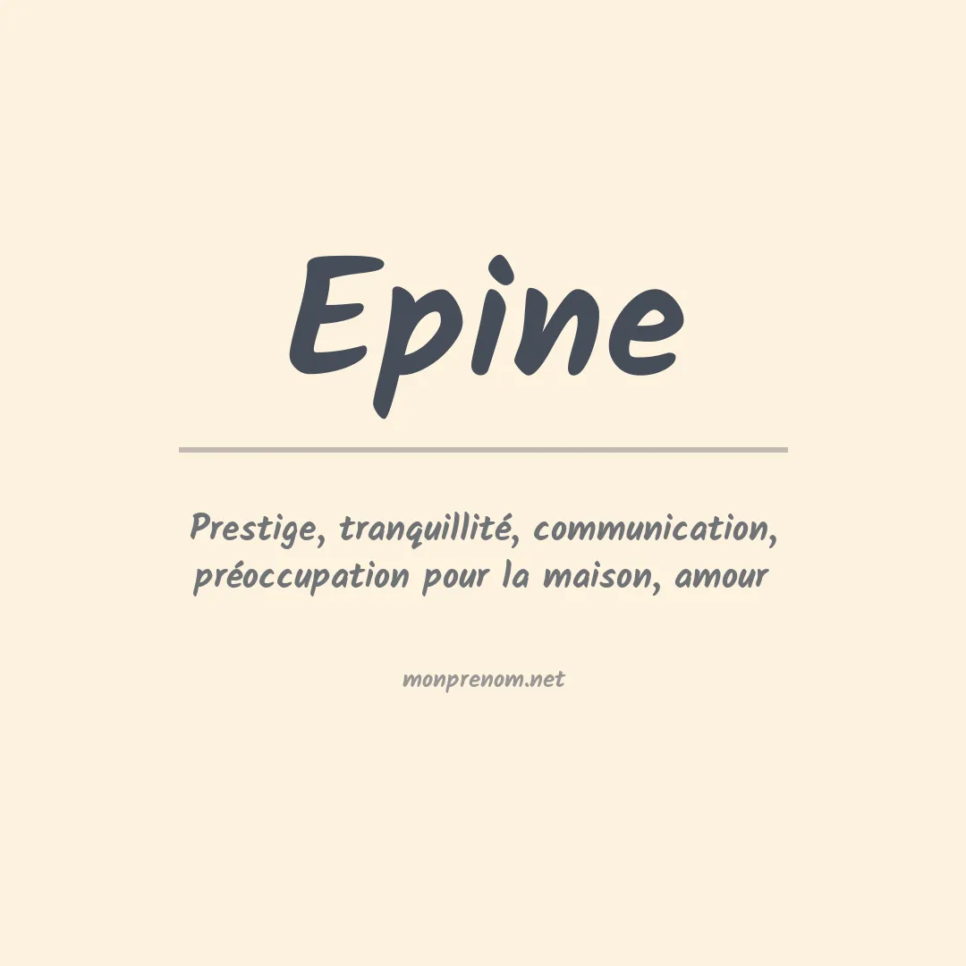 Signification du prénom Epine