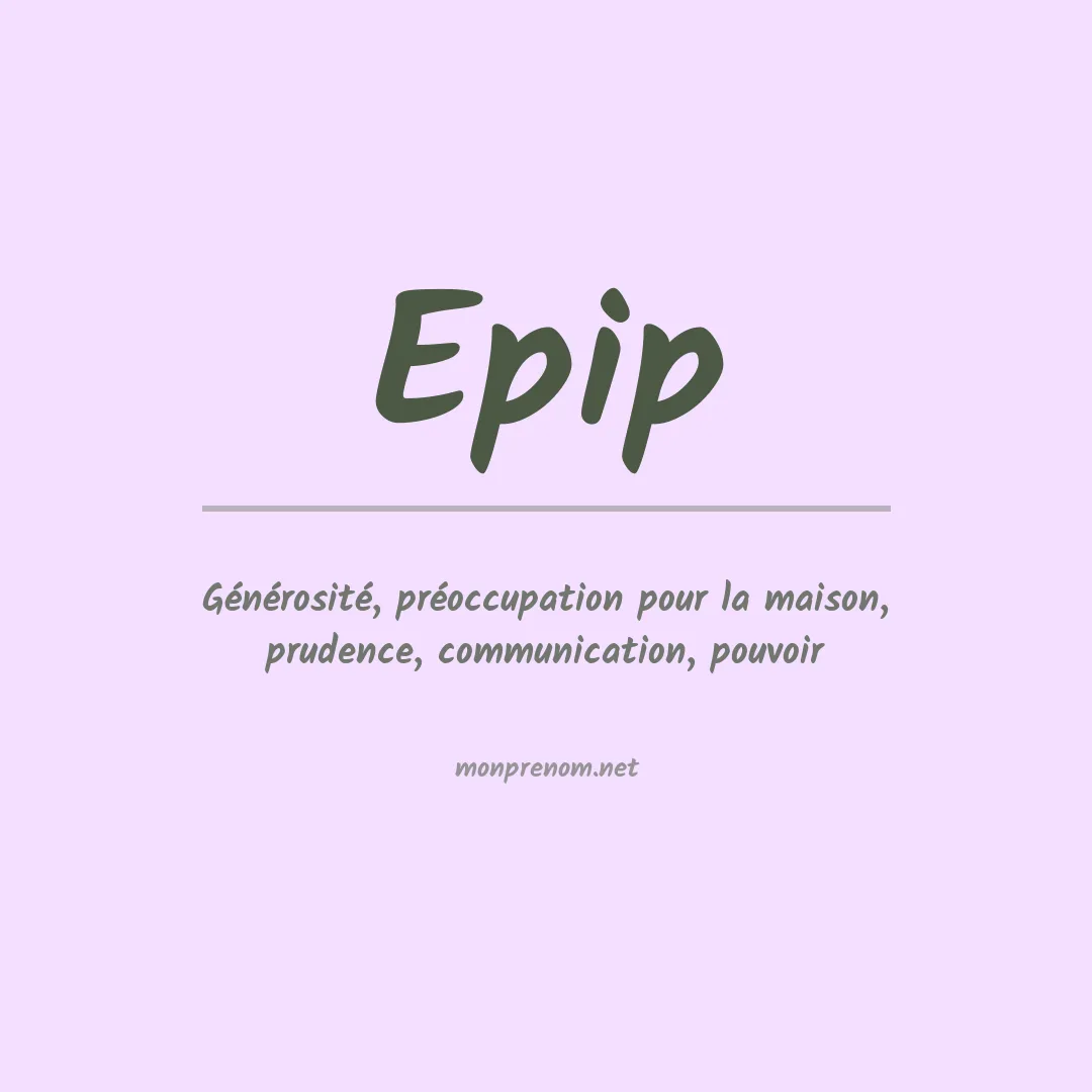 Signification du prénom Epip