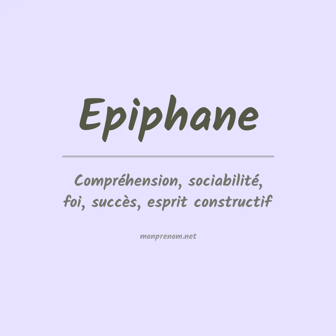 Signification du prénom Epiphane