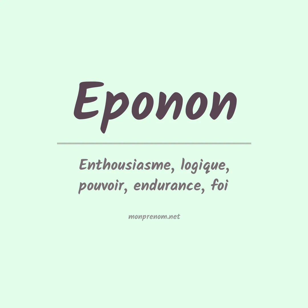 Signification du prénom Eponon