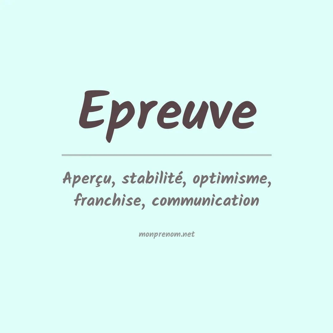 Signification du prénom Epreuve