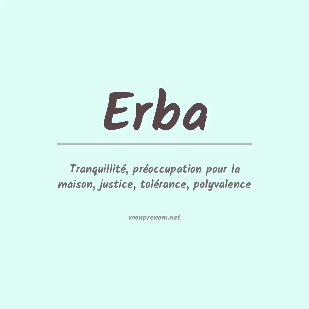 Signification du prénom Erba