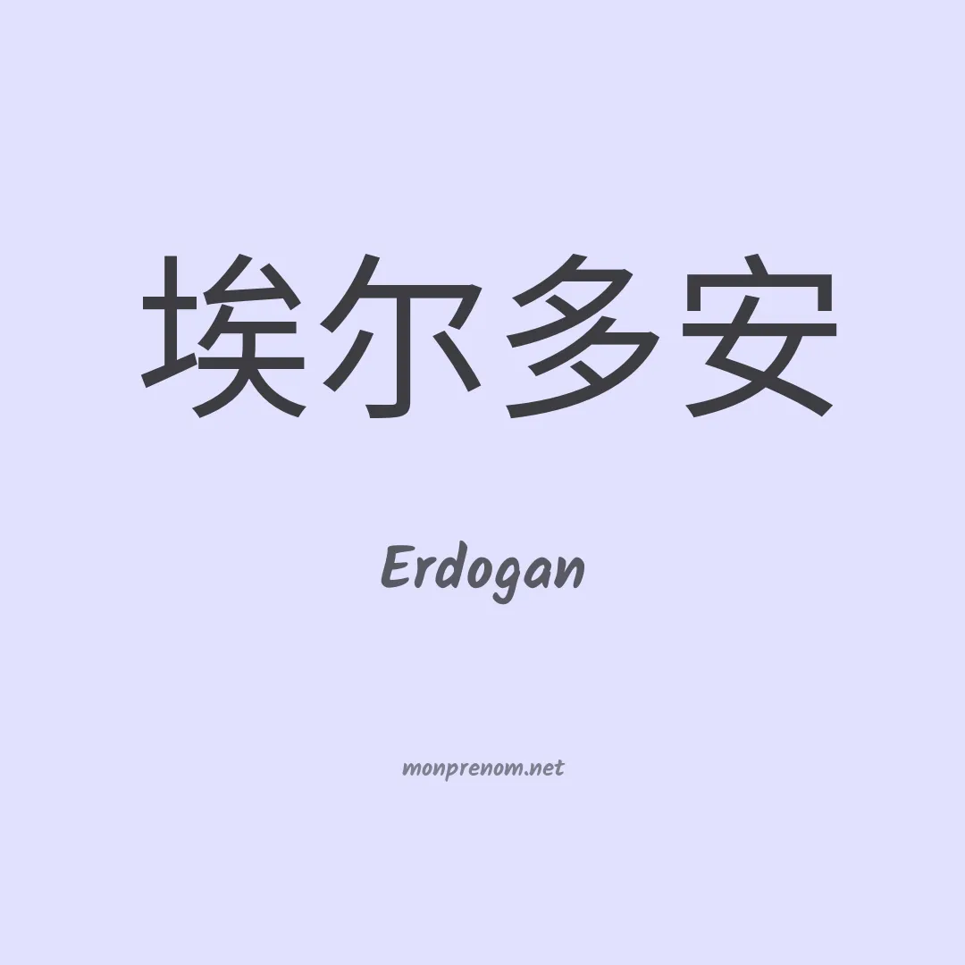Erdogan en chinois