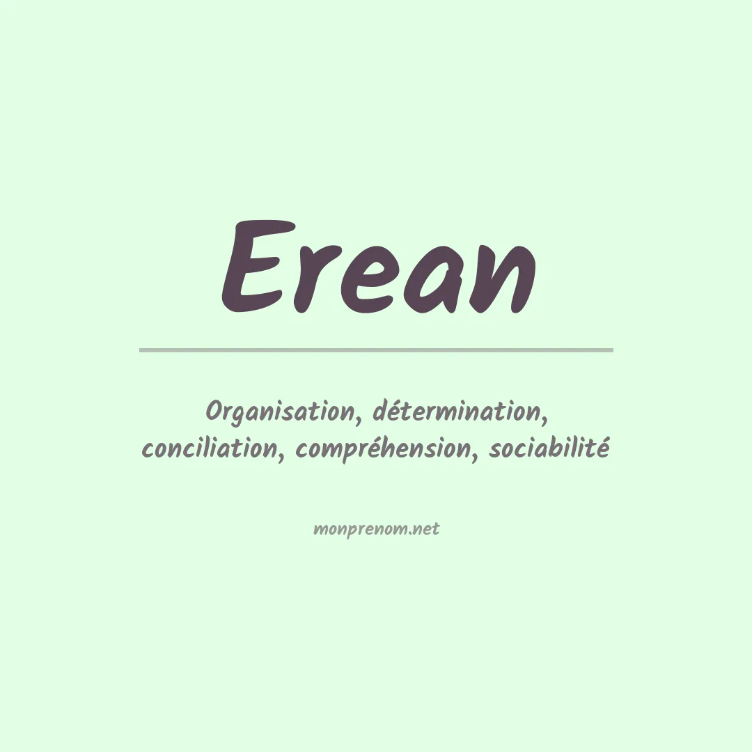 Signification du prénom Erean
