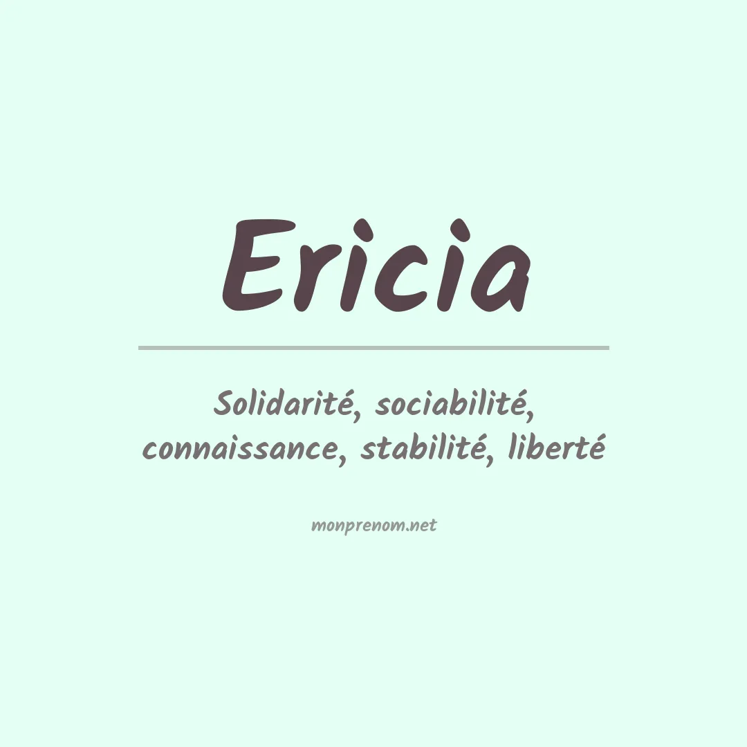 Signification du prénom Ericia