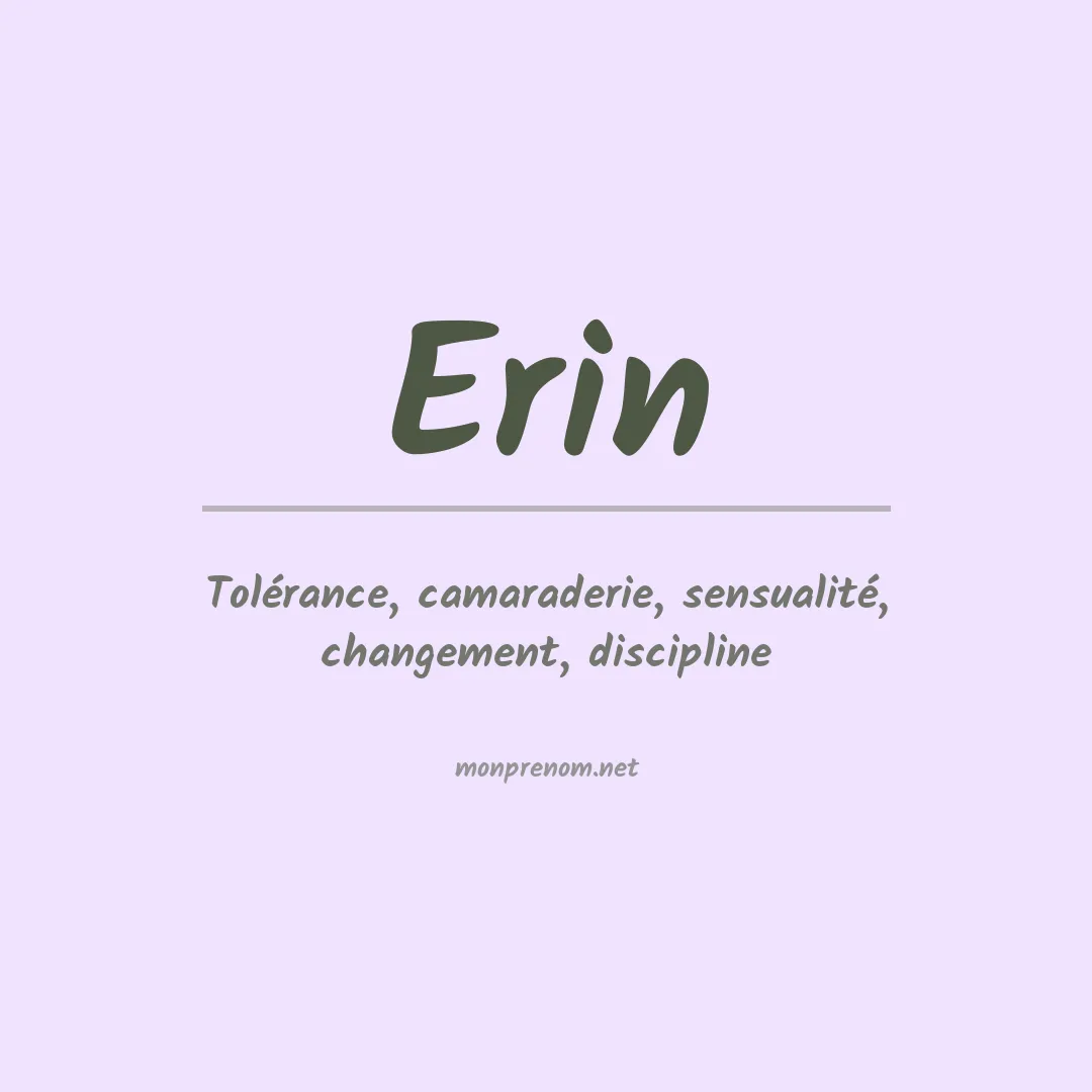Signification du prénom Erin