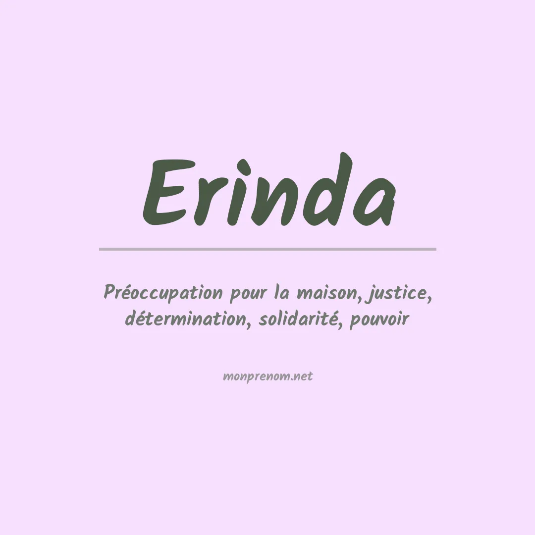 Signification du prénom Erinda